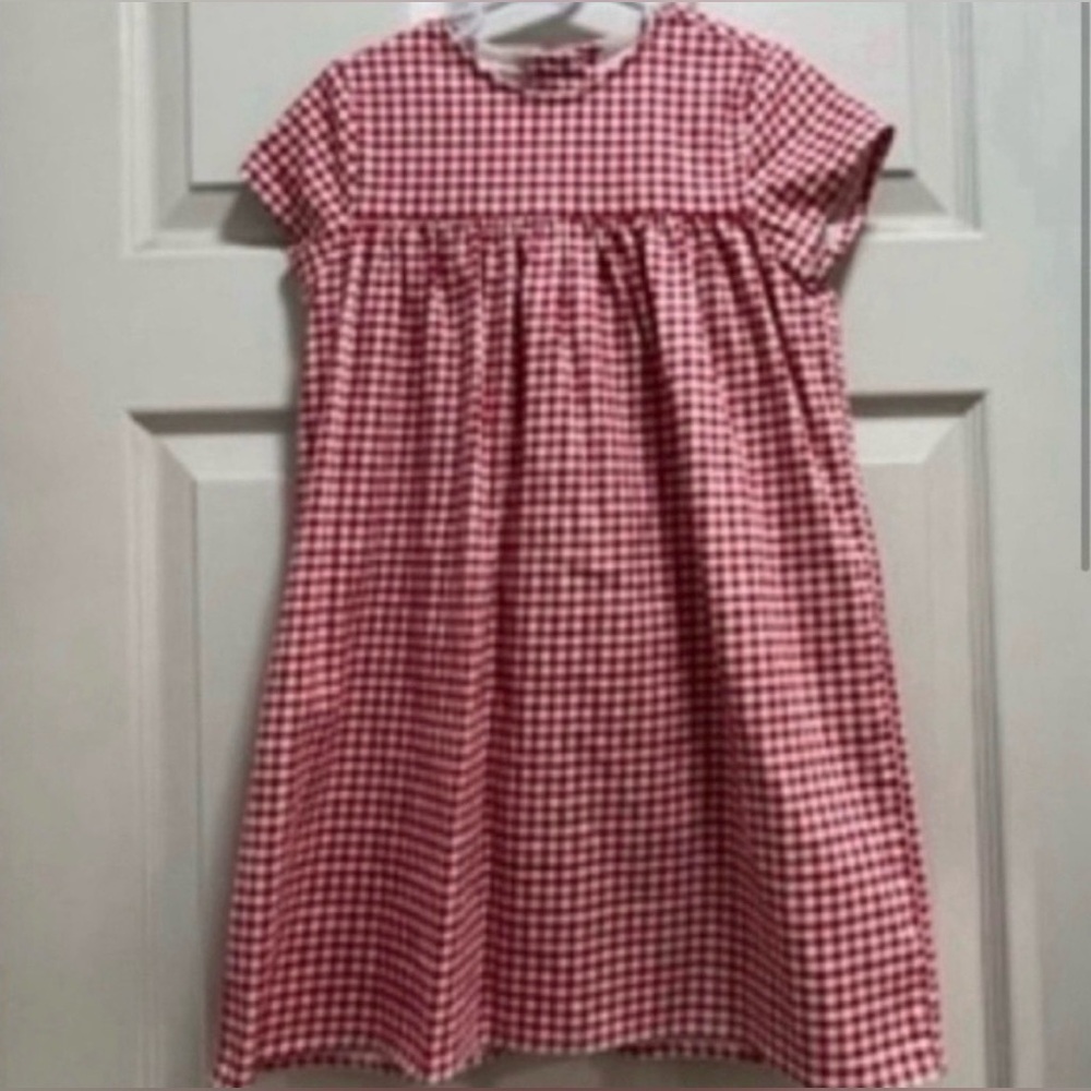 Pinup Couture Red/White Cotton Gingham Shift Dress Little Girls - 6T - EUC